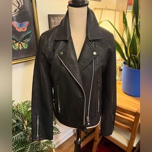 Topshop Black Leather Biker Jacket